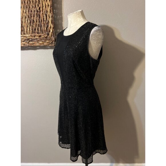 Cynthia Rowley Dress Black 14 Sequin A Line Wedding Party Cruise Date - Picture 8 of 10